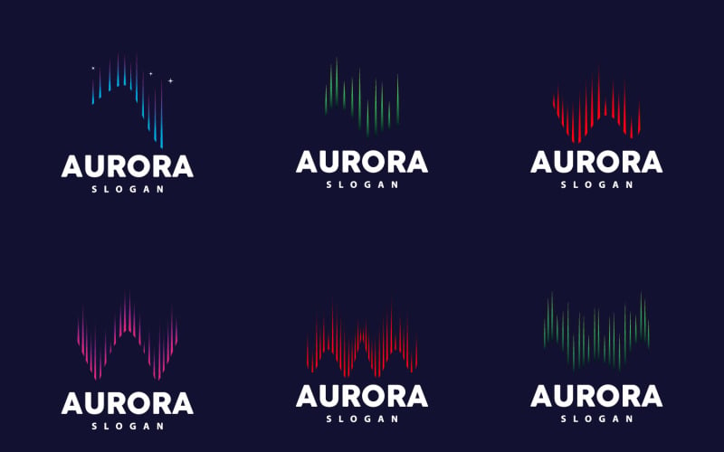 Aurora Light Wave Sky ViewV2 Logo Template