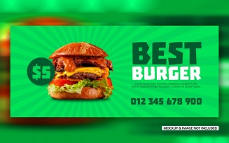 Best Burger Social media promotional ads banner EPS design template