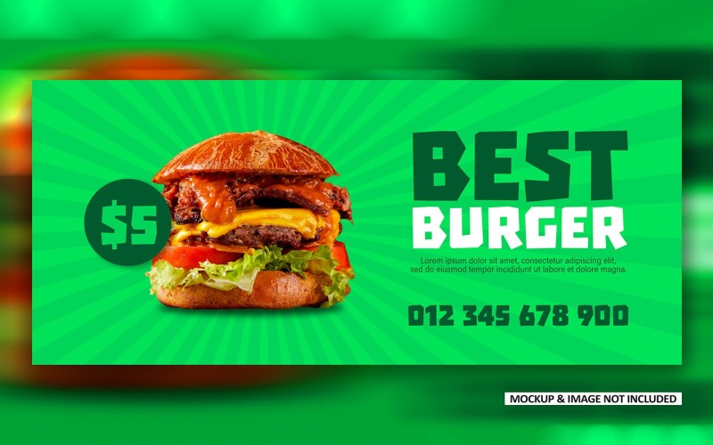 Best Burger Social media promotional ads banner EPS design template Corporate Identity