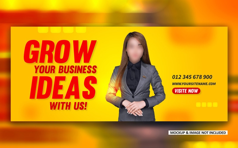 Grow Business ideas Social media brand promotional ads banner EPS design template Corporate Identity