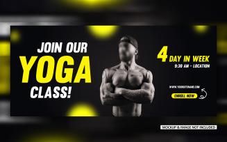 Gym training Social media brand promotional ads banner.