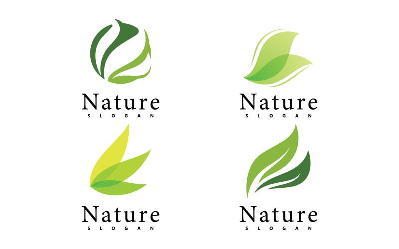 Nature logo vector design template. leaf icon V9 Logo Template