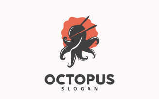 Octopus Logo Old Retro Vintage DesignV14