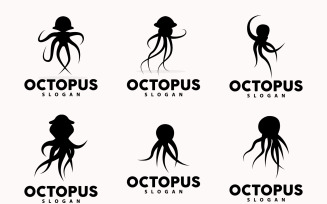 Octopus Logo Old Retro Vintage DesignV1