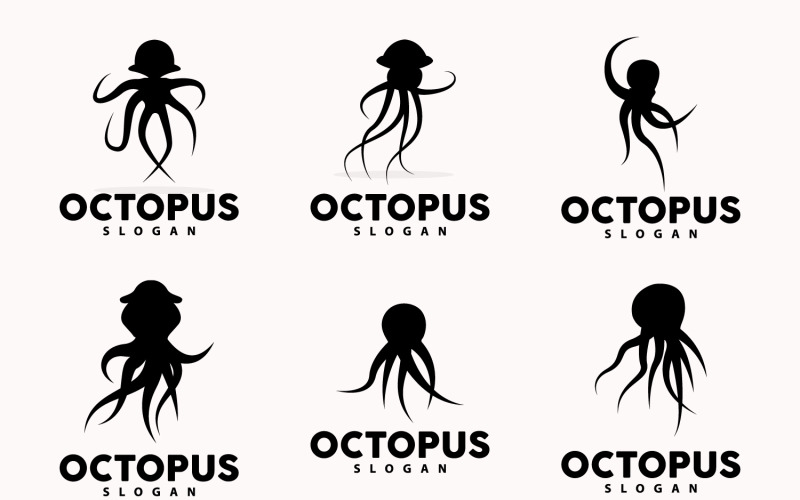 Octopus Logo Old Retro Vintage DesignV1 Logo Template