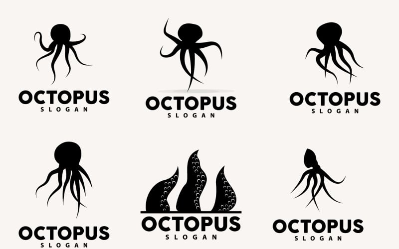 Octopus Logo Old Retro Vintage DesignV2 Logo Template