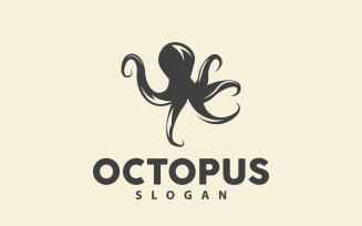 Octopus Logo Old Retro Vintage DesignV5