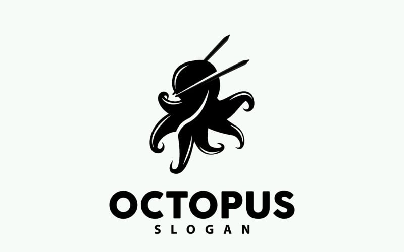 Octopus Logo Old Retro Vintage DesignV8 Logo Template