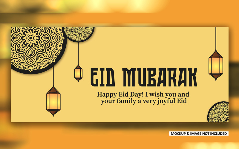 Premium Eid greeting post design with bold mandala art, EPS vector design. Social Media