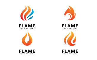 Abstract fire flame logo design V10