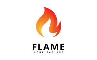 Abstract fire flame logo design V2