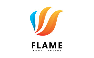 Abstract fire flame logo design V3
