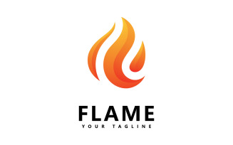 Abstract fire flame logo design V5