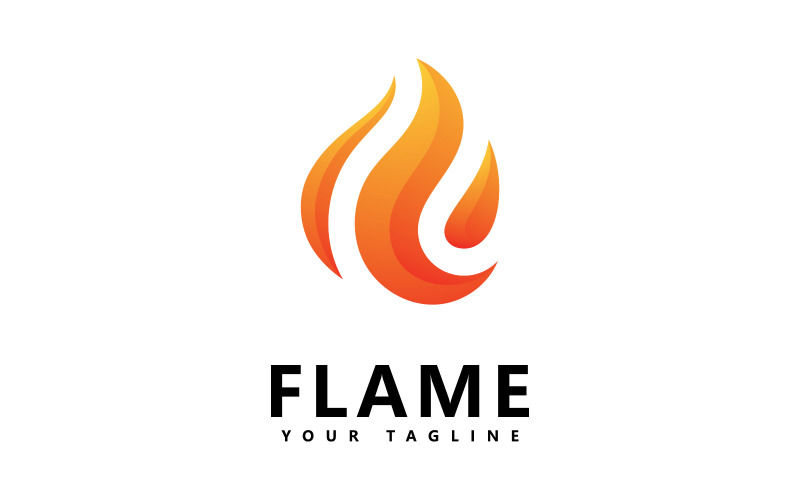 Abstract fire flame logo design V5 Logo Template