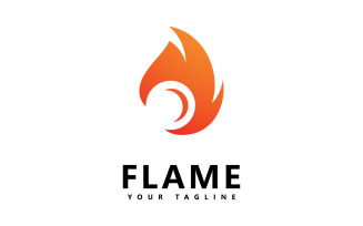 Abstract fire flame logo design V6