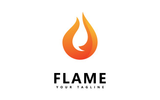 Abstract fire flame logo design V7
