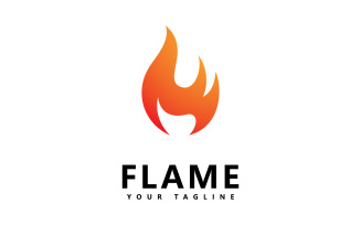 Abstract fire flame logo design V8