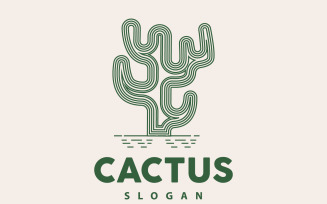 Cactus Logo Desert Green Plant VectorV10