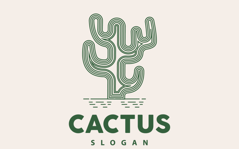 Cactus Logo Desert Green Plant VectorV10 Logo Template