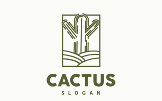 Cactus Logo Desert Green Plant VectorV12