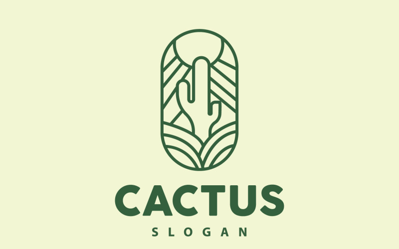 Cactus Logo Desert Green Plant VectorV1 Logo Template