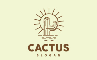 Cactus Logo Desert Green Plant VectorV3