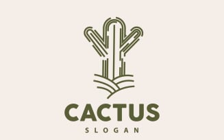 Cactus Logo Desert Green Plant VectorV4