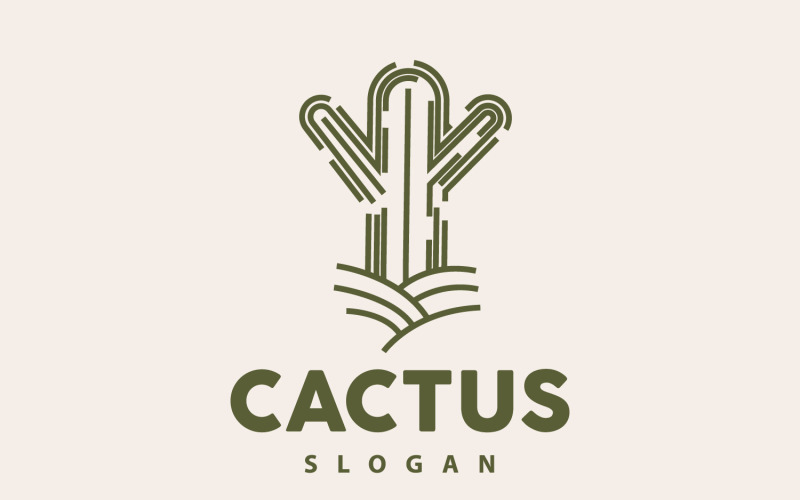 Cactus Logo Desert Green Plant VectorV4 Logo Template