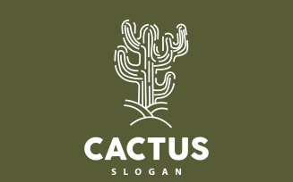 Cactus Logo Desert Green Plant VectorV5