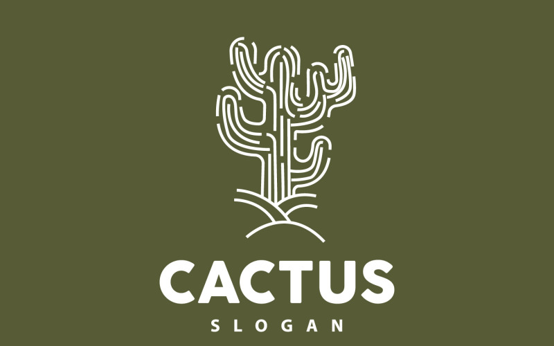 Cactus Logo Desert Green Plant VectorV5 Logo Template