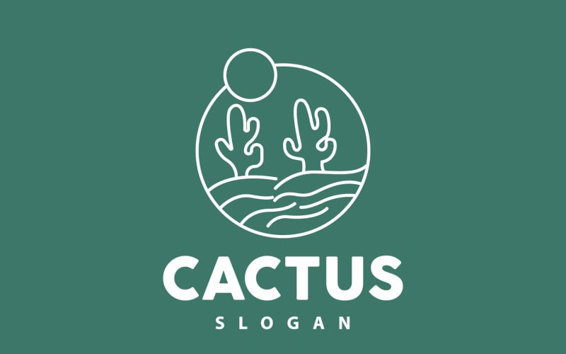 Cactus Logo Desert Green Plant VectorV6 Logo Template