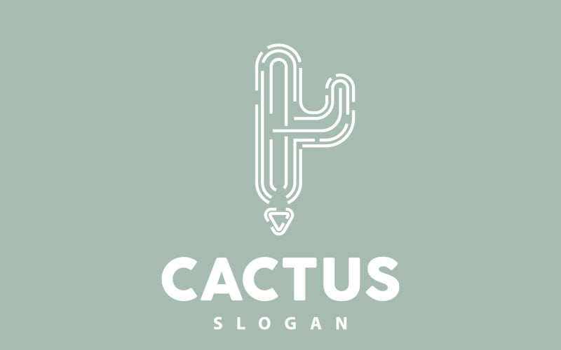 Cactus Logo Desert Green Plant VectorV7 Logo Template