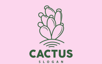 Cactus Logo Desert Green Plant VectorV8