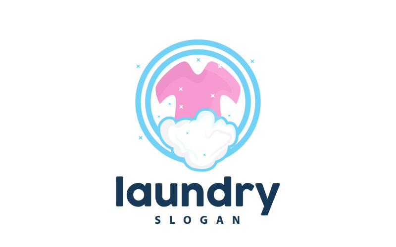 Laundry Logo Cleaning Washing Vector LaundryV9 Logo Template