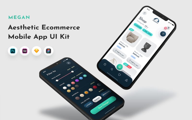 Megan - E-commerce & Shopping App UI Kit UI Element