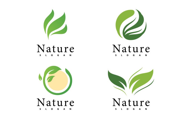 Nature logo vector design template. leaf icon V10 Logo Template