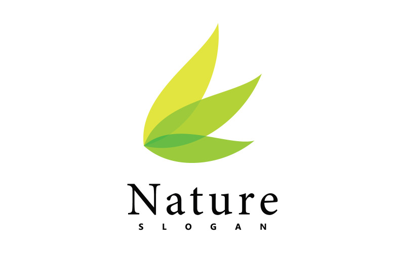 Nature logo vector design template. leaf icon V8 Logo Template