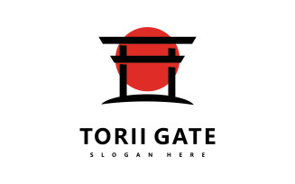 Torii logo icon japanese vector illustration design V1