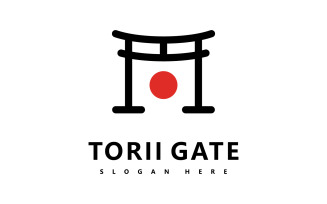 Torii logo icon japanese vector illustration design V2