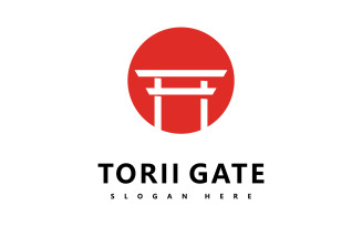 Torii logo icon japanese vector illustration design V4