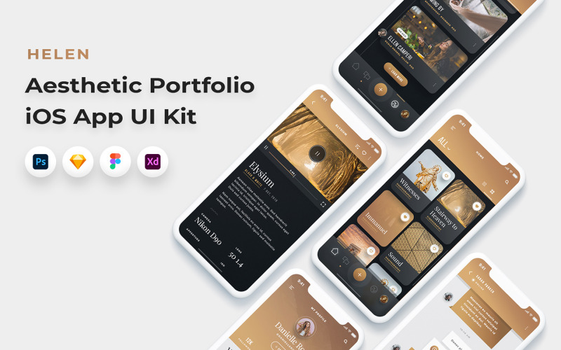 Helen - iOS Portfolio App UI Kit UI Element
