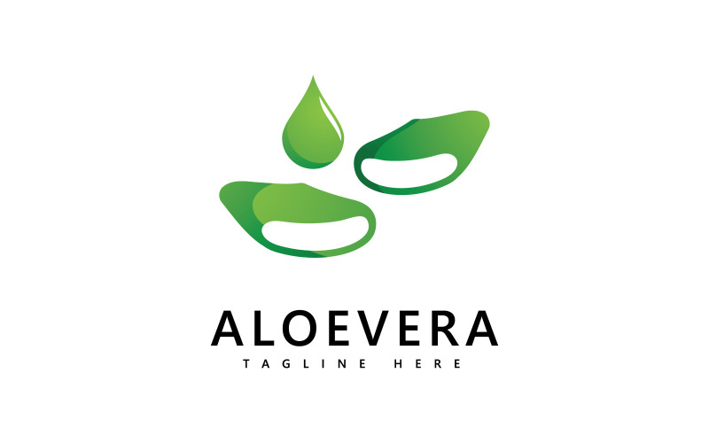 Aloe vera plant logo drop vector design. Aloe vera gel logo icon V4 Logo Template
