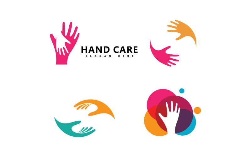 Hand Care Logo icon Business vector symbol template V9 Logo Template