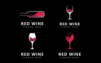 Wine logo icon design template Vector illustration V5