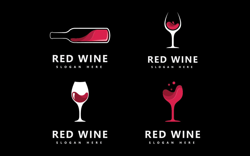 Wine logo icon design template Vector illustration V5 Logo Template