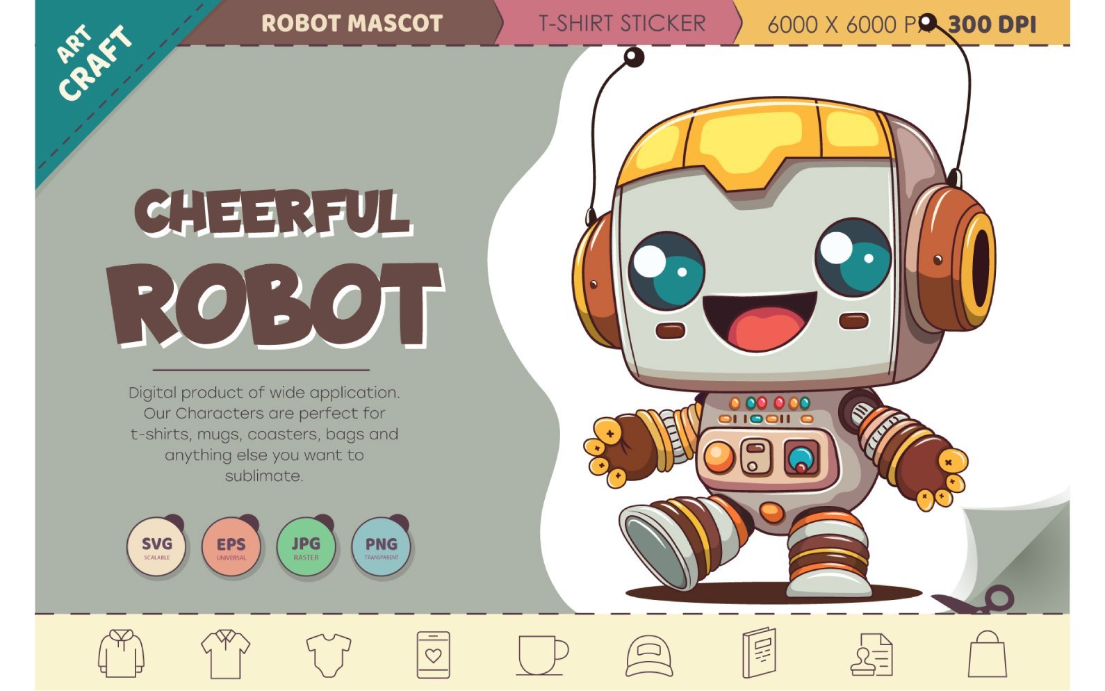 Kit Graphique #407707 Cartoon Robot Divers Modles Web - Logo template Preview