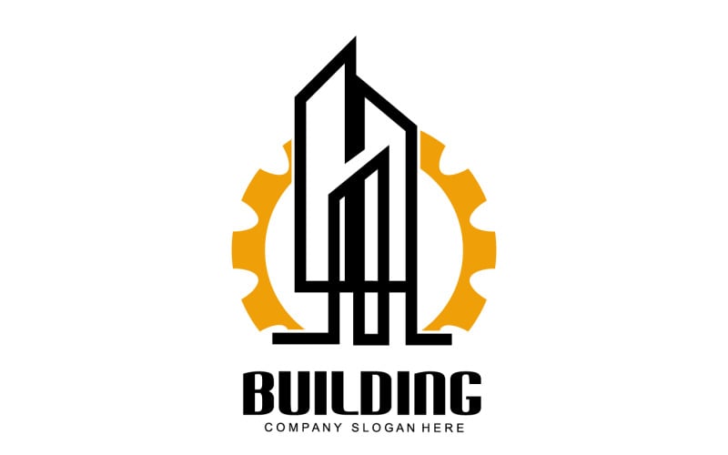 City Building Construction Logo Design V7 Logo Template