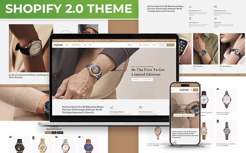 Clocksy - Watch Store Shopify 2.0 Responsive Theme Shopify Theme