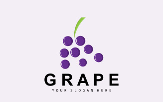 Grape Fruit Logo Style Fruit Design V1