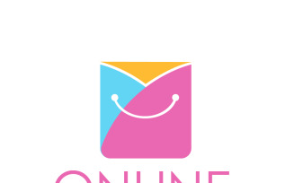 Online Shopping Logo, Shopping Logo Design, Multi-color